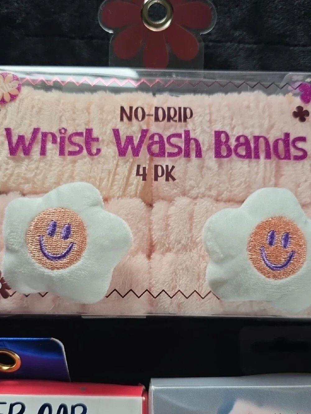 Bundle Of 3 Beauty Products ~ 2 Shower Caps And 4 Piece Wrist Wash Band Set